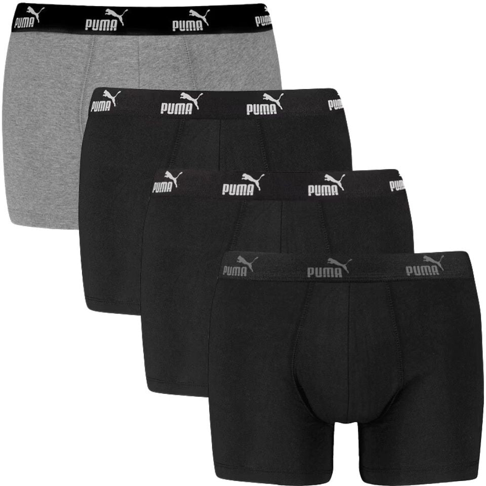 4-Pack No.1 Logo Boxer Briefs, Black/grey