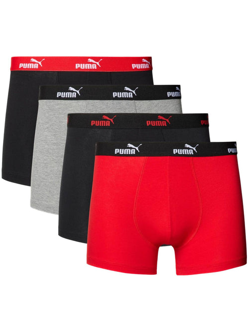 4-Pack No.1 Logo Boxer Briefs, Red/Grey/Black