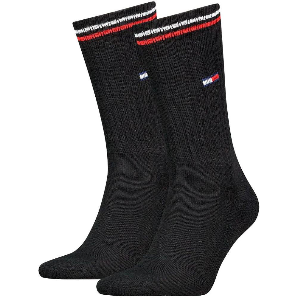 2-Pack Tommy Jeans Logo Sports Socks, Black