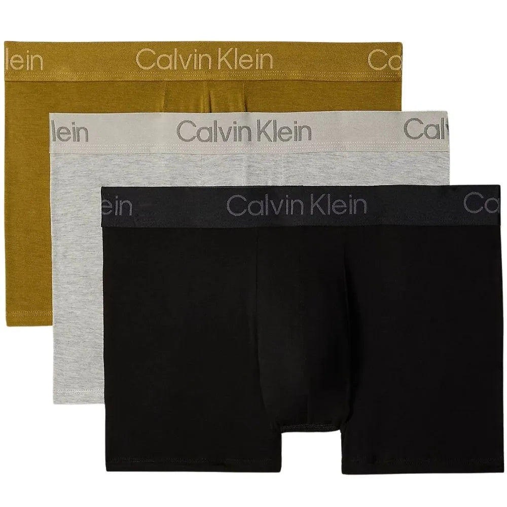 3-Pack Ultra Soft Modal Boxer Trunks, Black/Grey/Khaki