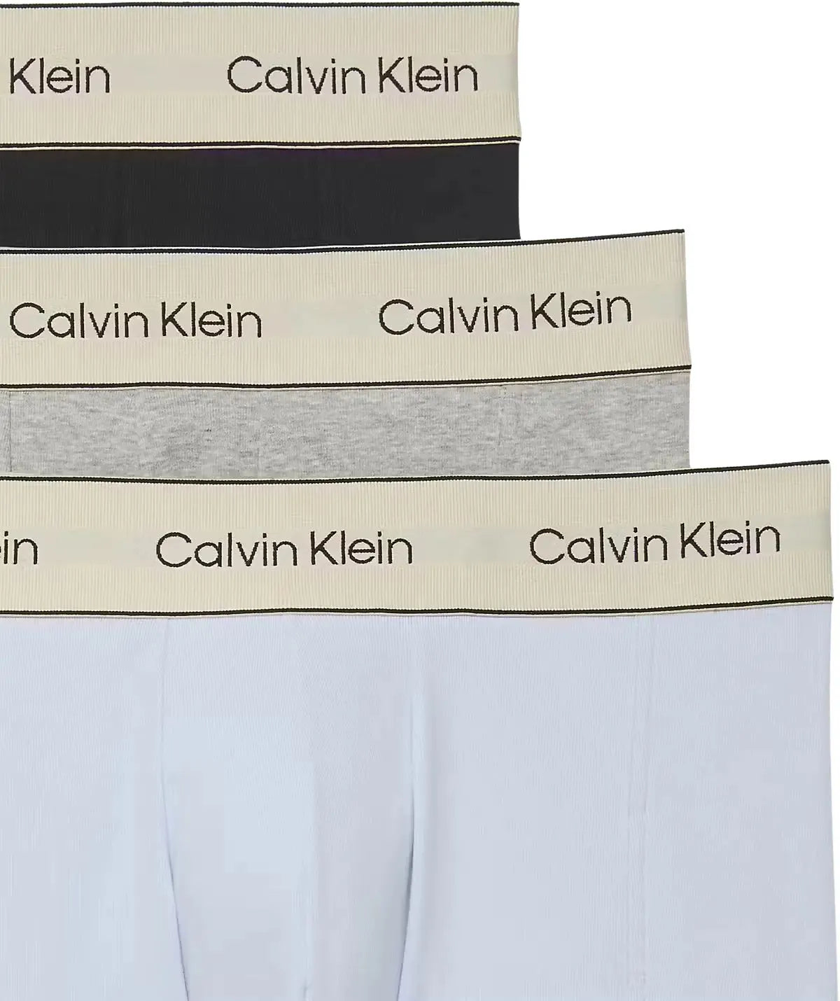 3-Pack Heritage Cotton Boxer Trunks, Black / Grey Heather / Breezy Blue
