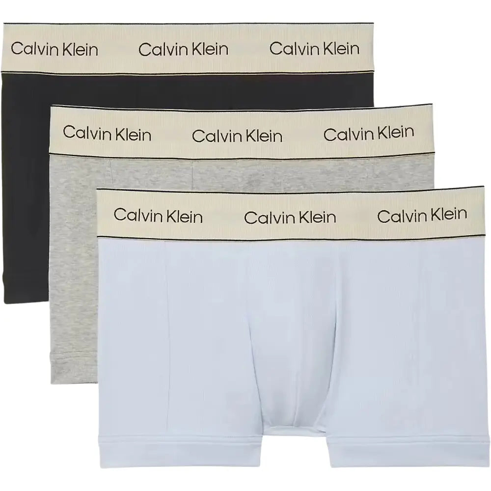 3-Pack Heritage Cotton Boxer Trunks, Black / Grey Heather / Breezy Blue