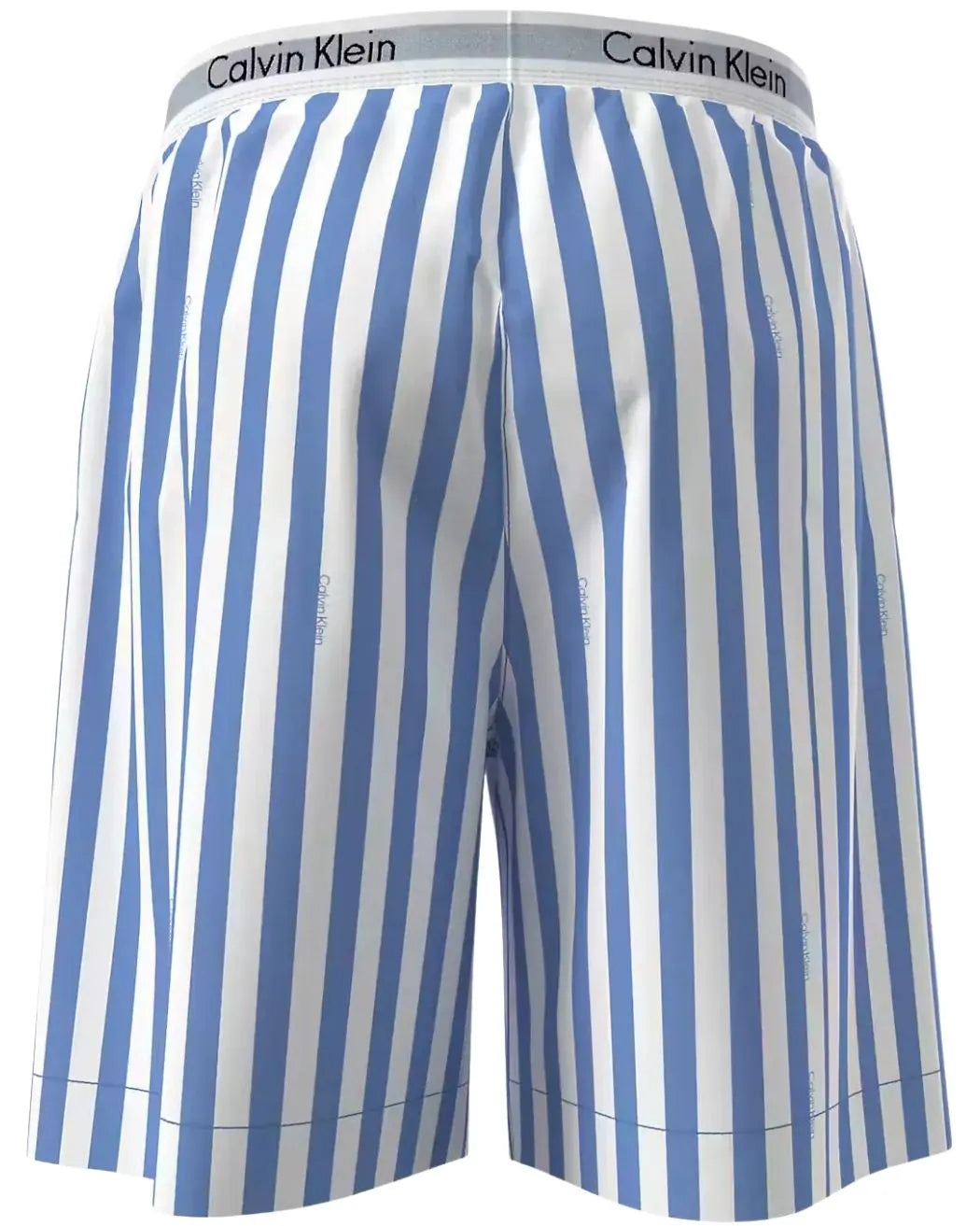 T-Shirt & Poplin Stripe Shorts Pyjama Set, White/blue