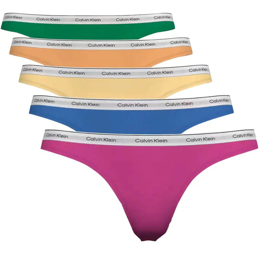 5-Pack Icon Logo Thongs, Pink/Blue/Yellow/Orange/Green
