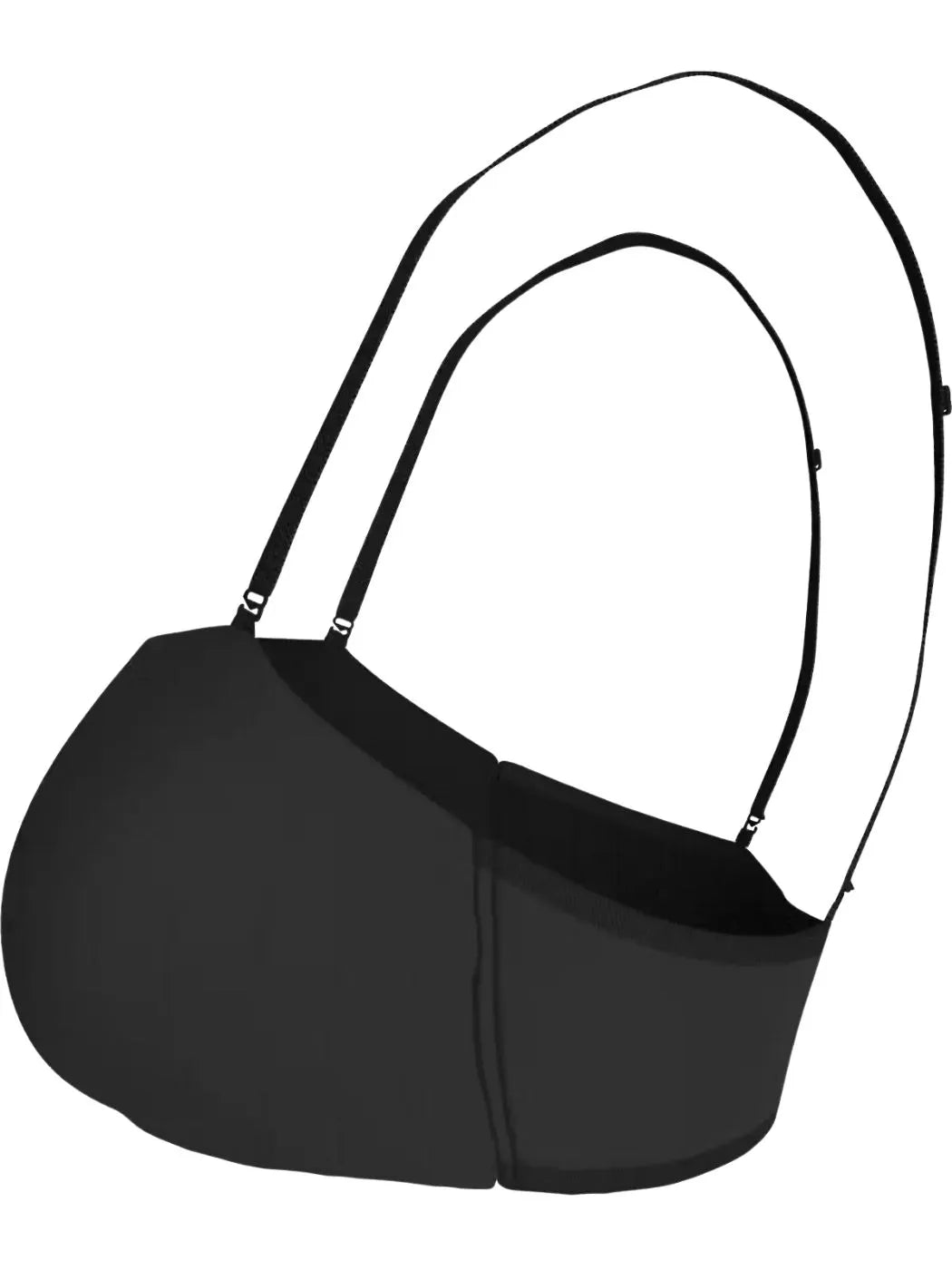 Heritage Athletic Cotton Lightly Lined Bandeau Top, Black