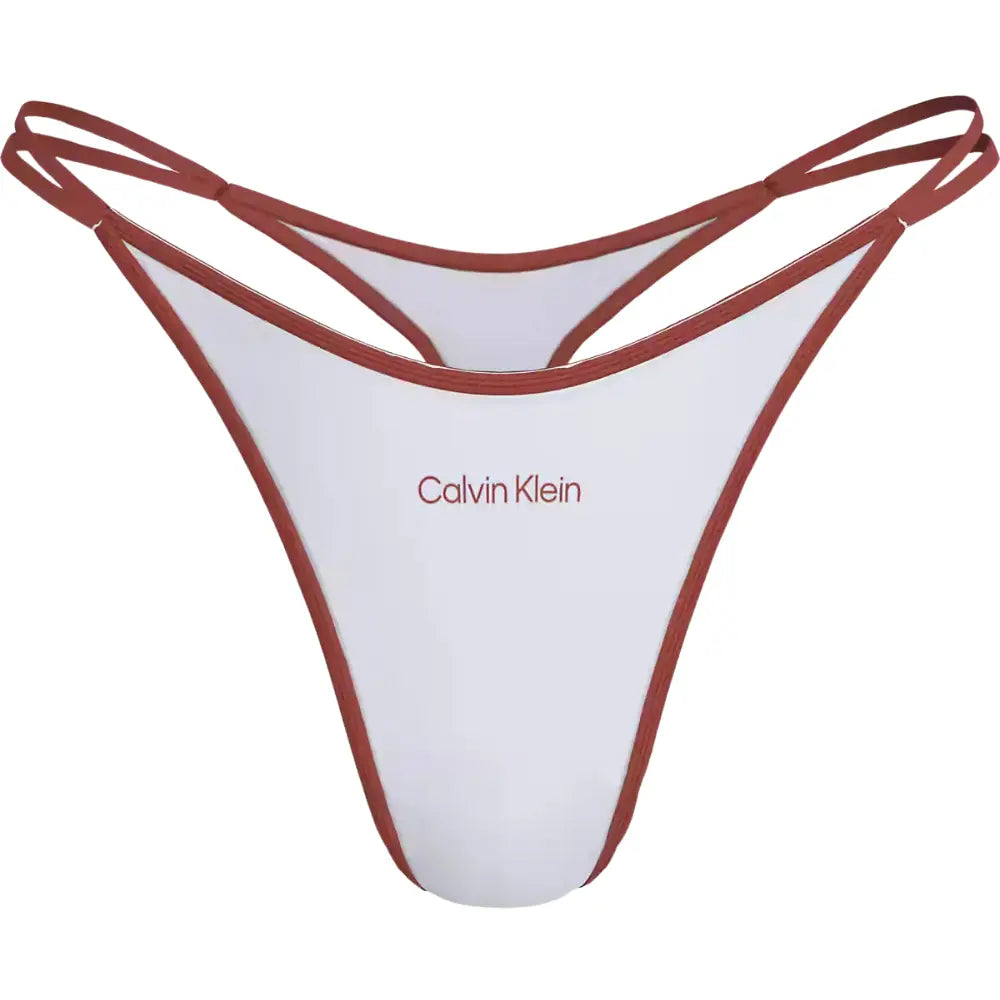 Retro Binding String Thong, White