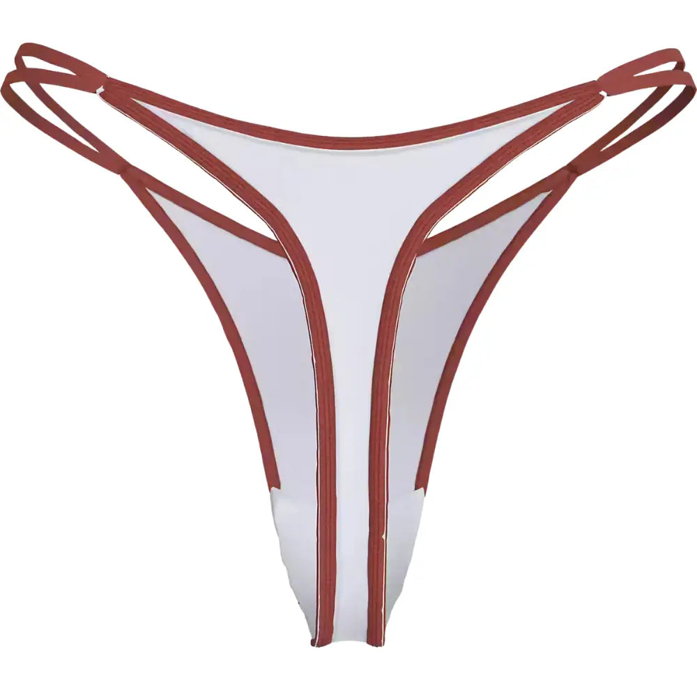 Retro Binding String Thong, White
