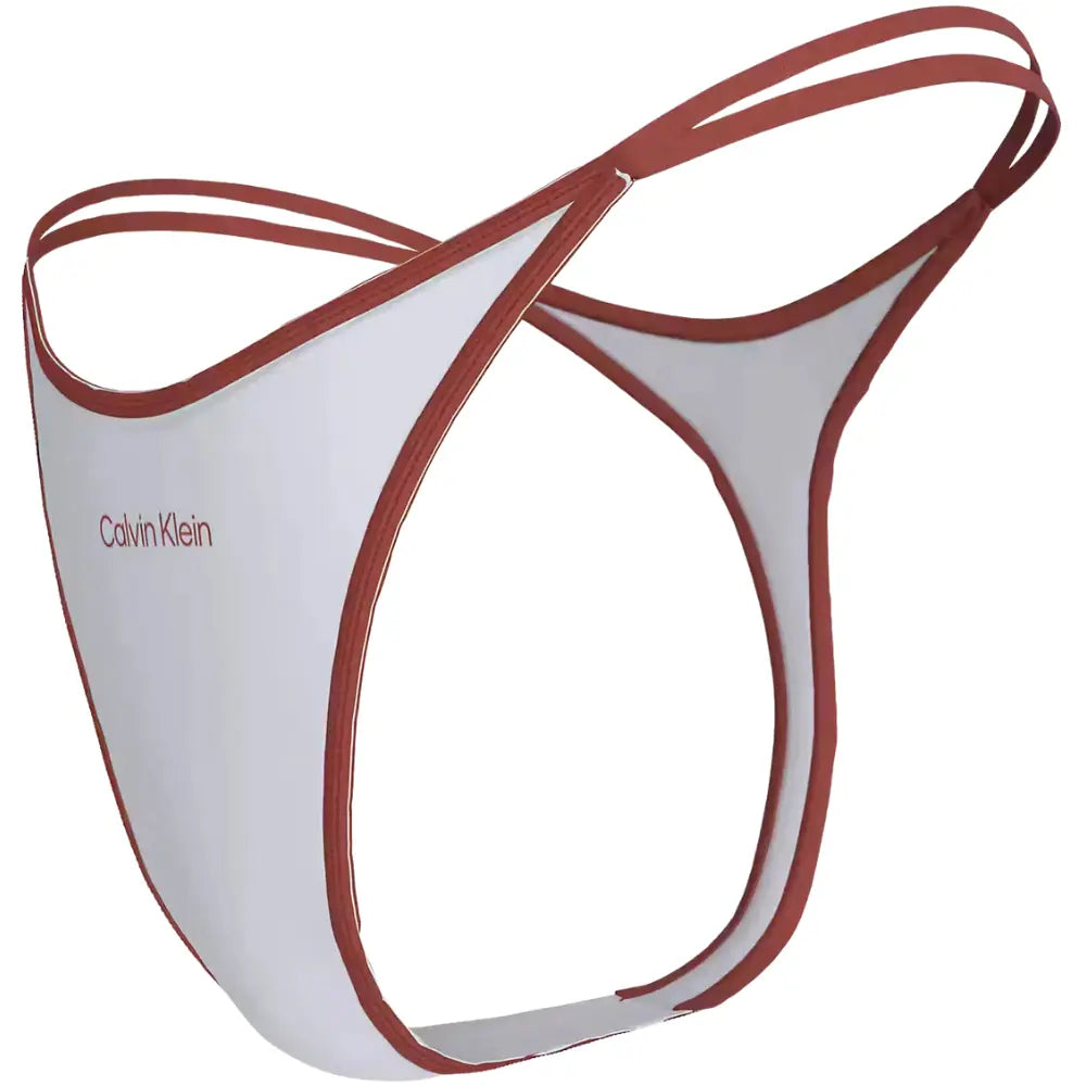 Retro Binding String Thong, White