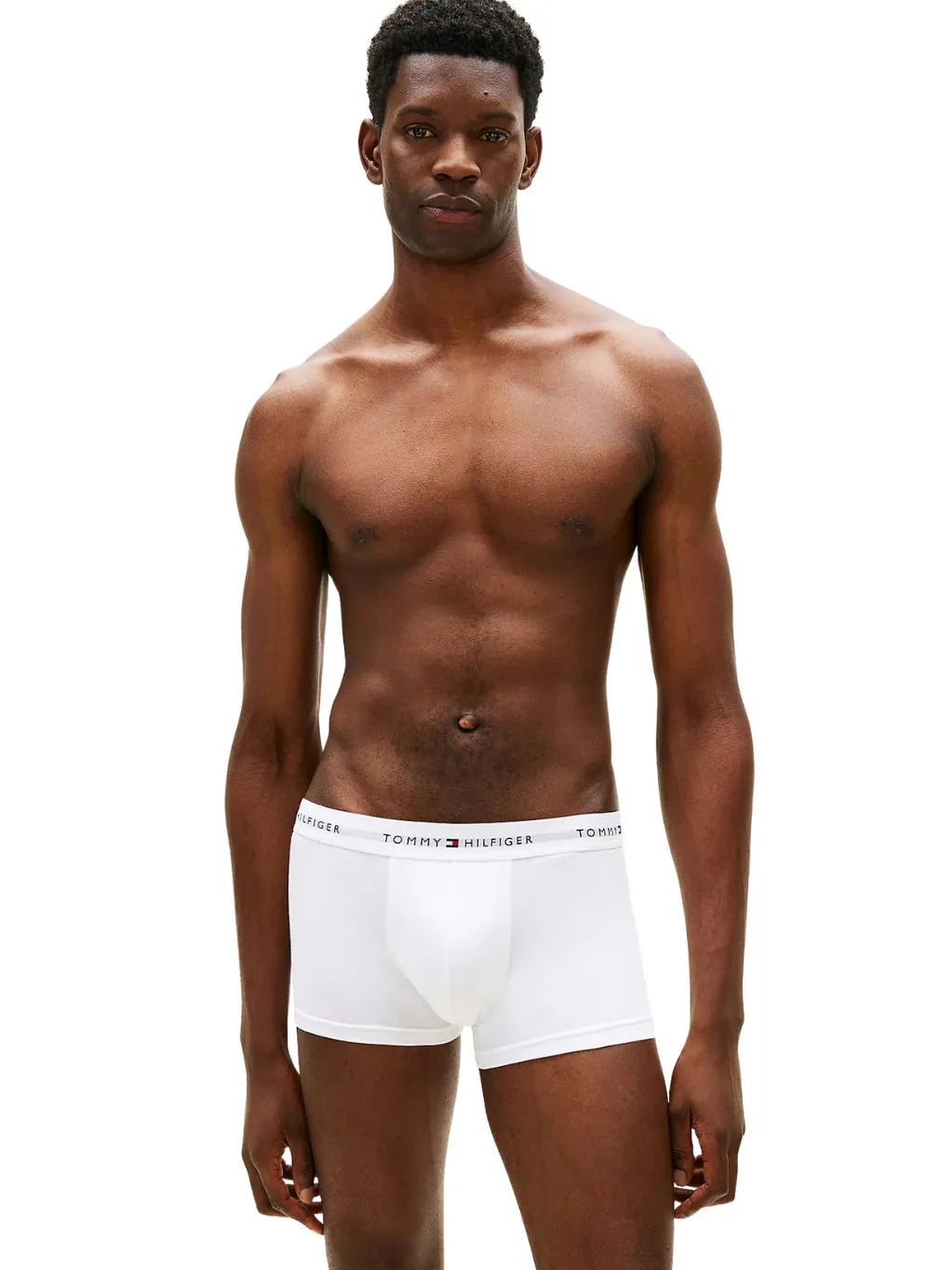 3-Pack Signature Cotton Low-Rise Boxer Trunks, Black/White/Grey
