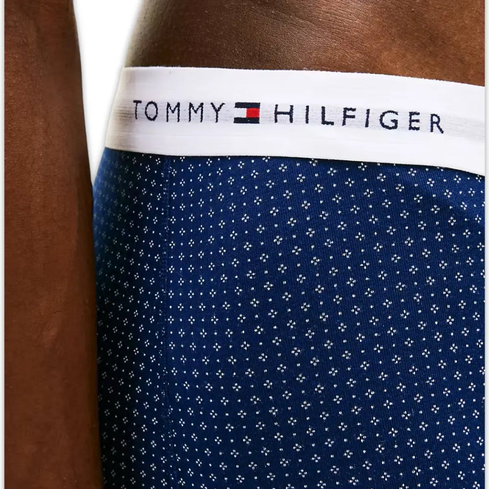 3-Pack Signature Cotton Mini Geo Boxer Trunks, Black/blue
