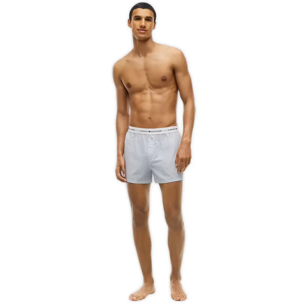 2-Pack Ithica Stripe Signature Cotton Boxer Shorts, Breezy Blue