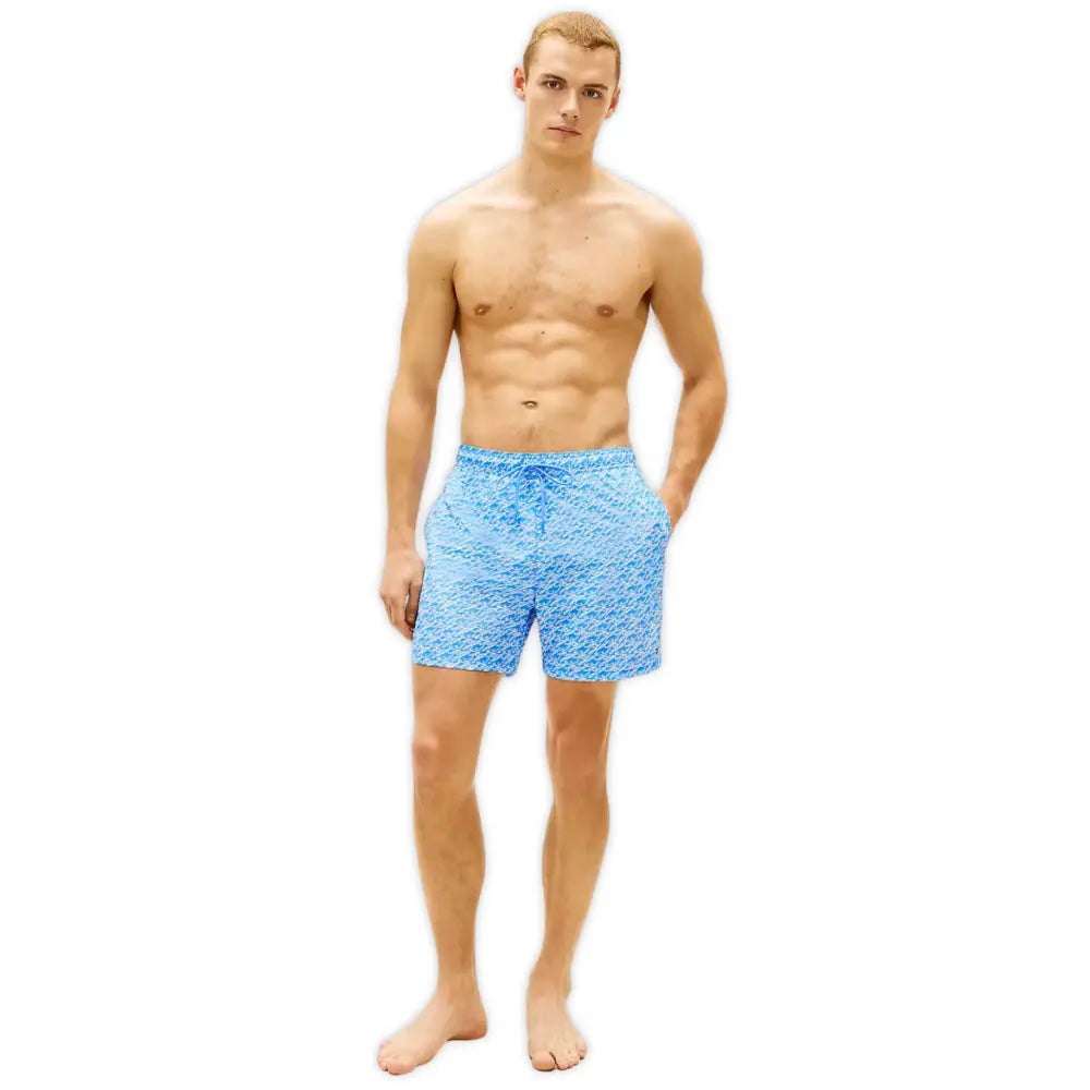 TH Script Print Swim Shorts, Cyanotype Blue Spell