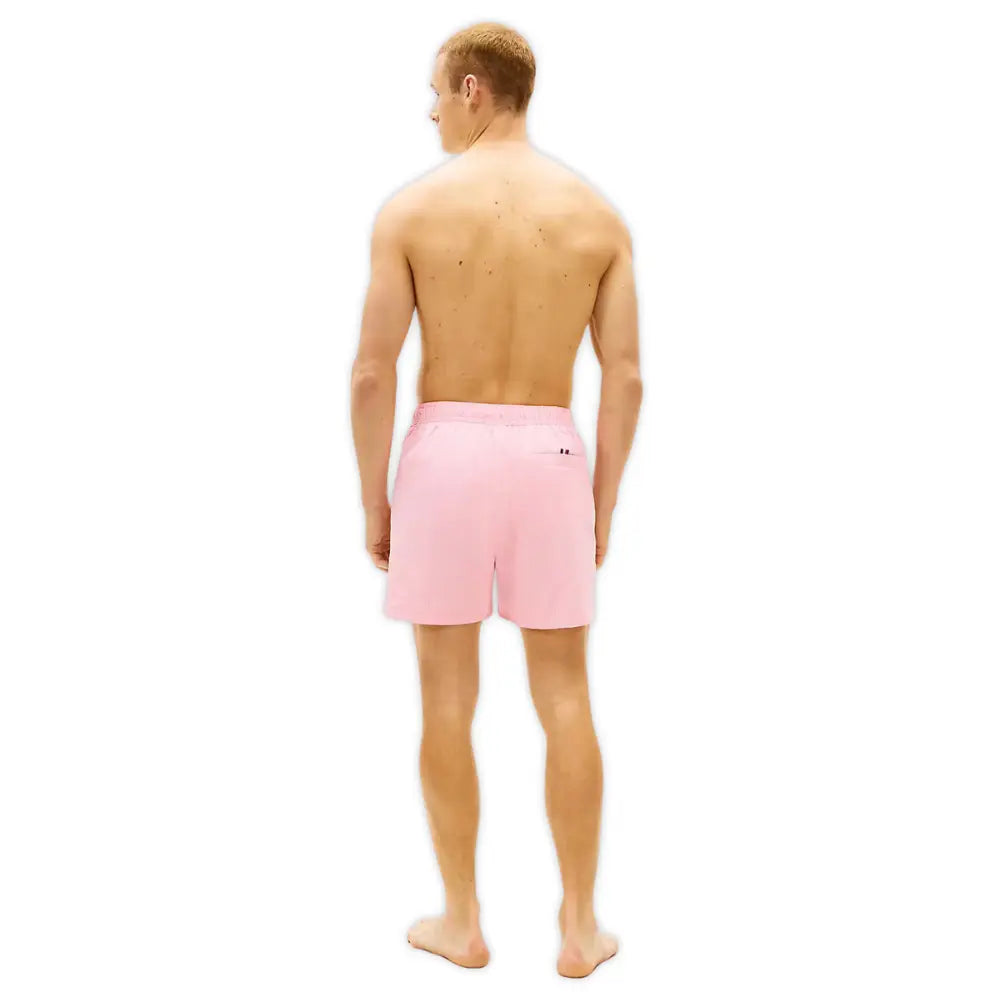 Ithaca Script Logo Swim Shorts, Classic Pink