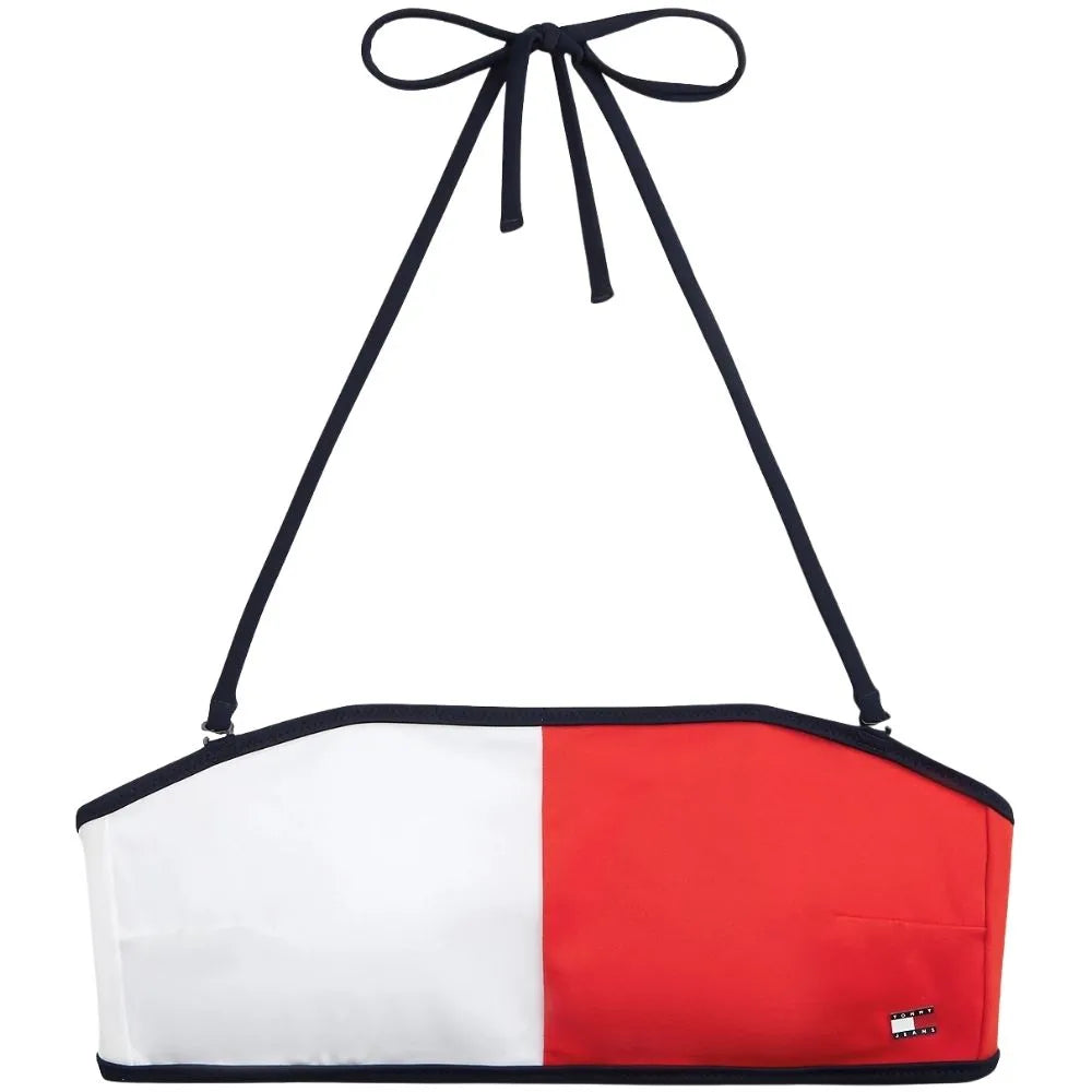 Core Flag Bandeau Bikini Top, Dark Night Navy
