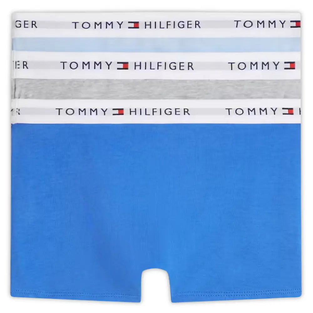 3-Pack Heritage Logo Boys Boxer Trunks, Blue/Grey/Blue