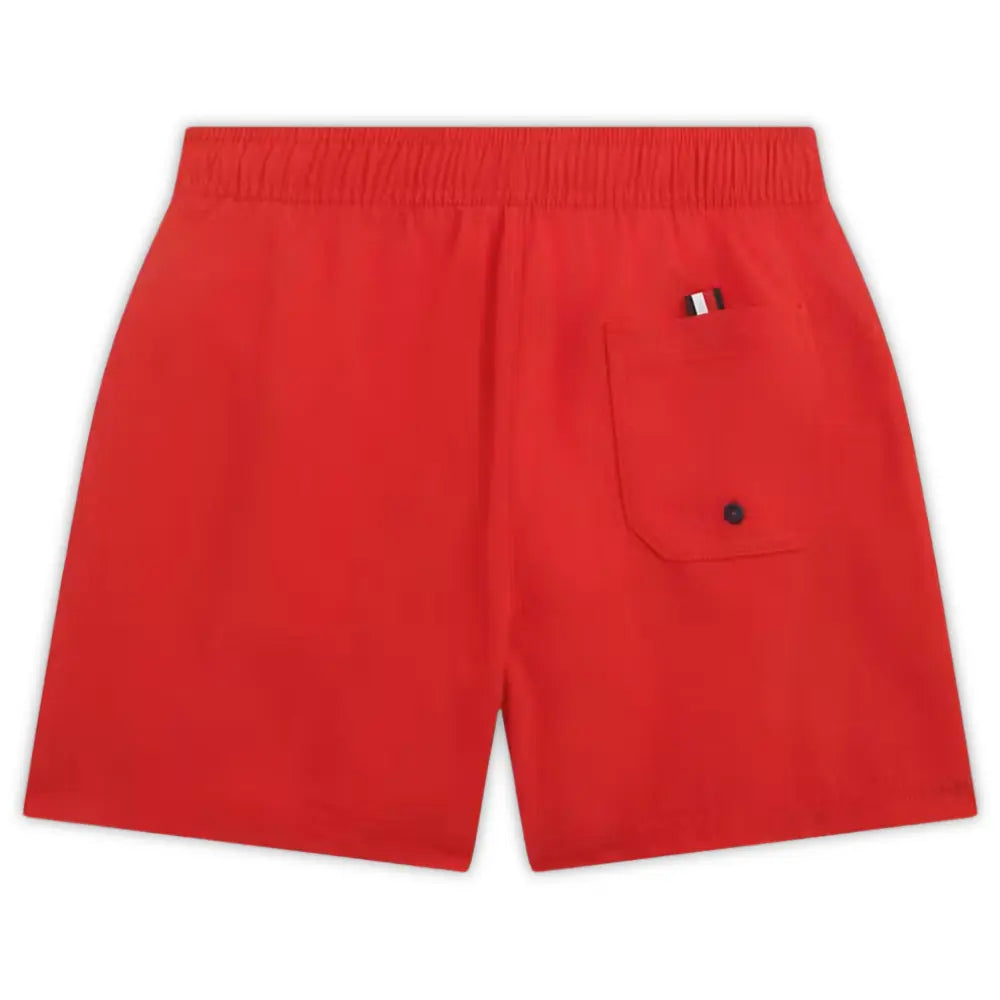 Boys Global Stripe Swim Shorts, Primary Red