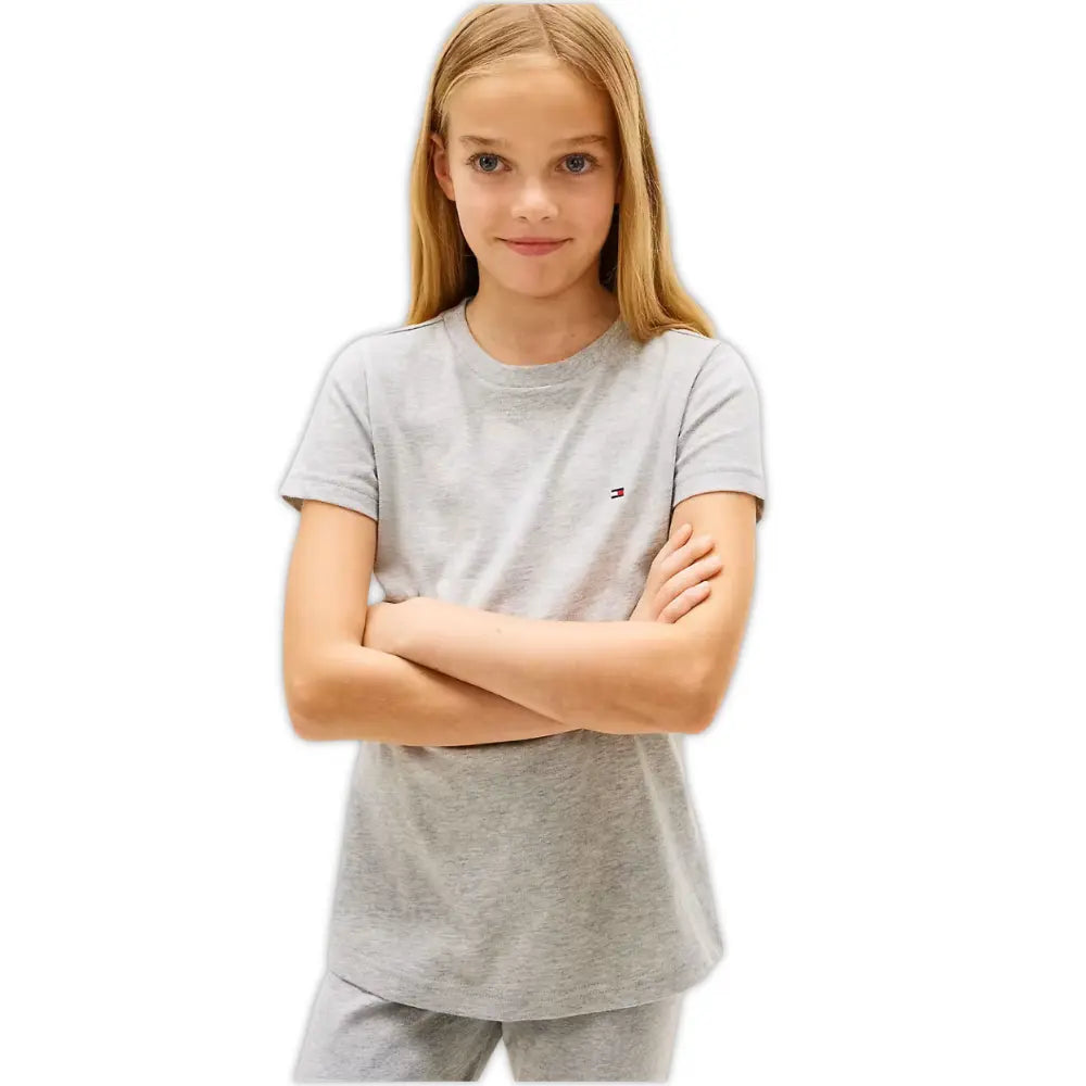 Girls 2-Pack Heritage Logo T-Shirts, Grey/Pink