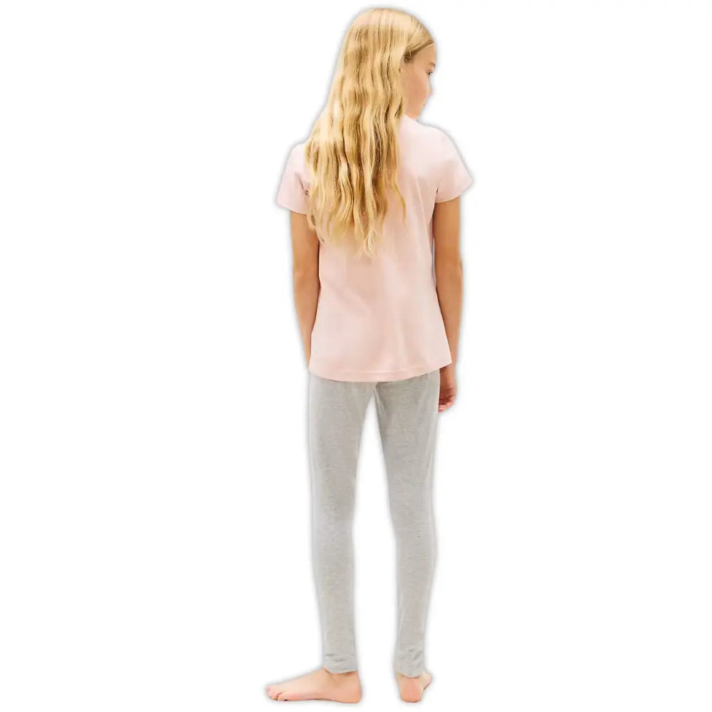 Girls 2-Pack Heritage Logo T-Shirts, Grey/Pink