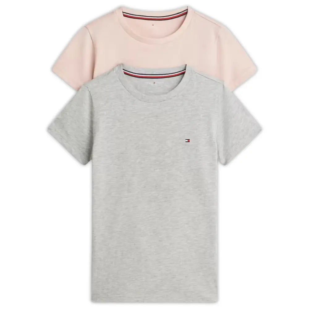 Girls 2-Pack Heritage Logo T-Shirts, Grey/Pink