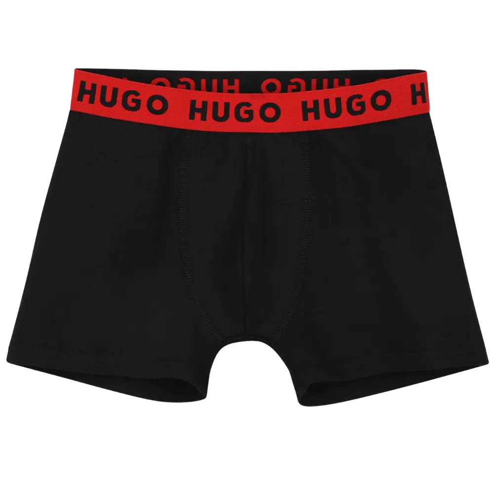 Boys 2-Pack Fern Print Boxer Trunks, Black/Grey
