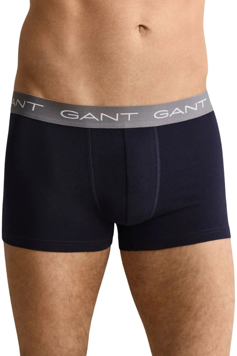 3-Pack Classic Logo Boxer Trunks, Navy w/ burgundy/green/taupe