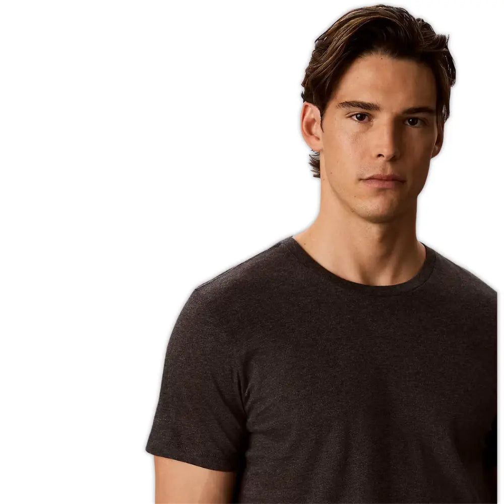 3-Pack Cotton Classics T-Shirts, Black/Purple/Charcoal