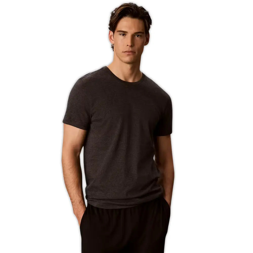 3-Pack Cotton Classics T-Shirts, Black/Purple/Charcoal