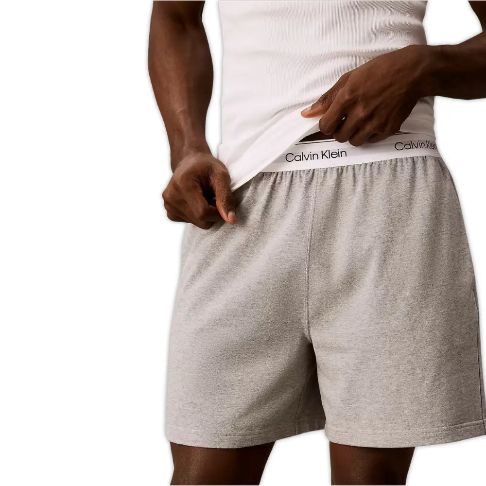 Icon Cotton Jersey Pyjama Shorts, Grey Heather