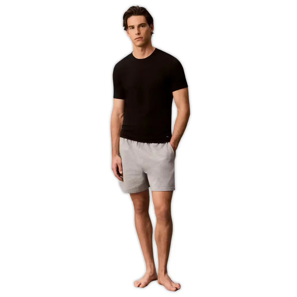3-Pack Cotton Microfibre Stretch T-Shirts, Black/White/Khaki