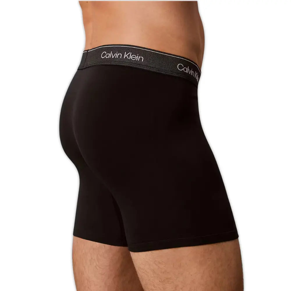 3-Pack Icon Cotton Stretch Metallic Waist Boxer Briefs, Black/red