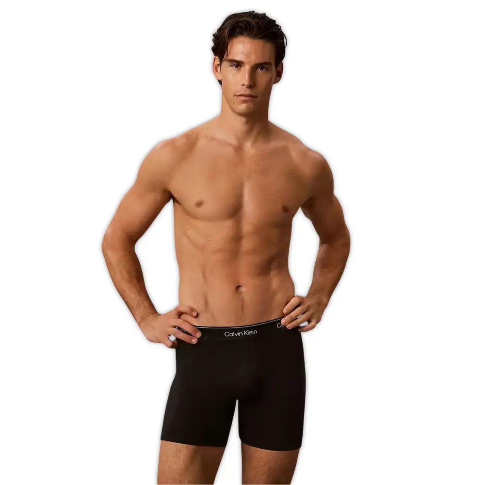 3-Pack Icon Cotton Stretch Metallic Waist Boxer Briefs, Black/red