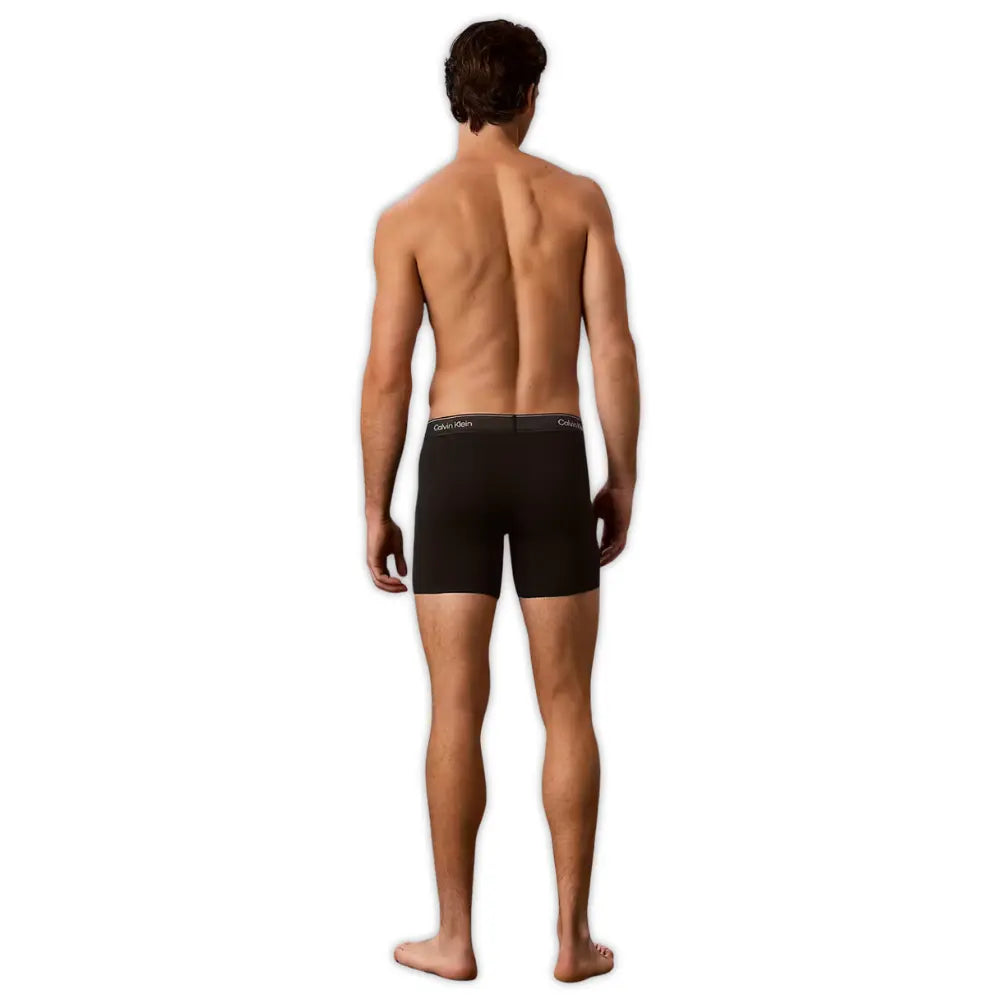 3-Pack Icon Cotton Stretch Metallic Waist Boxer Briefs, Black/red