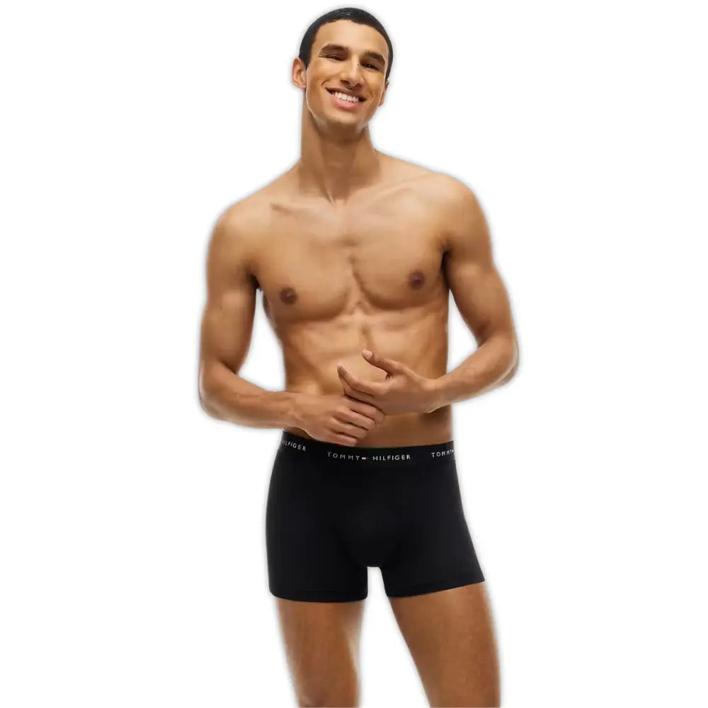 3-Pack Signature Microfibre Boxer Trunks, Black/Olive/Ash