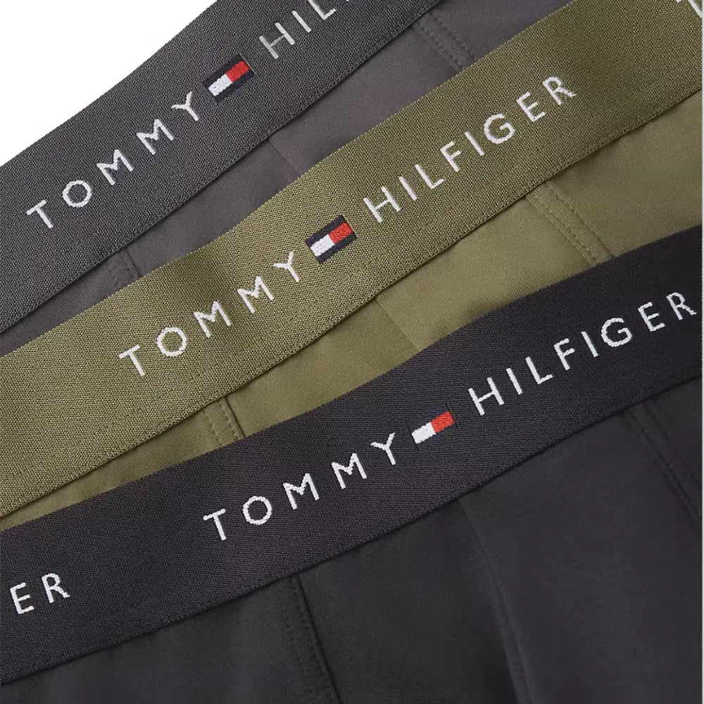 3-Pack Signature Microfibre Boxer Trunks, Black/Olive/Ash