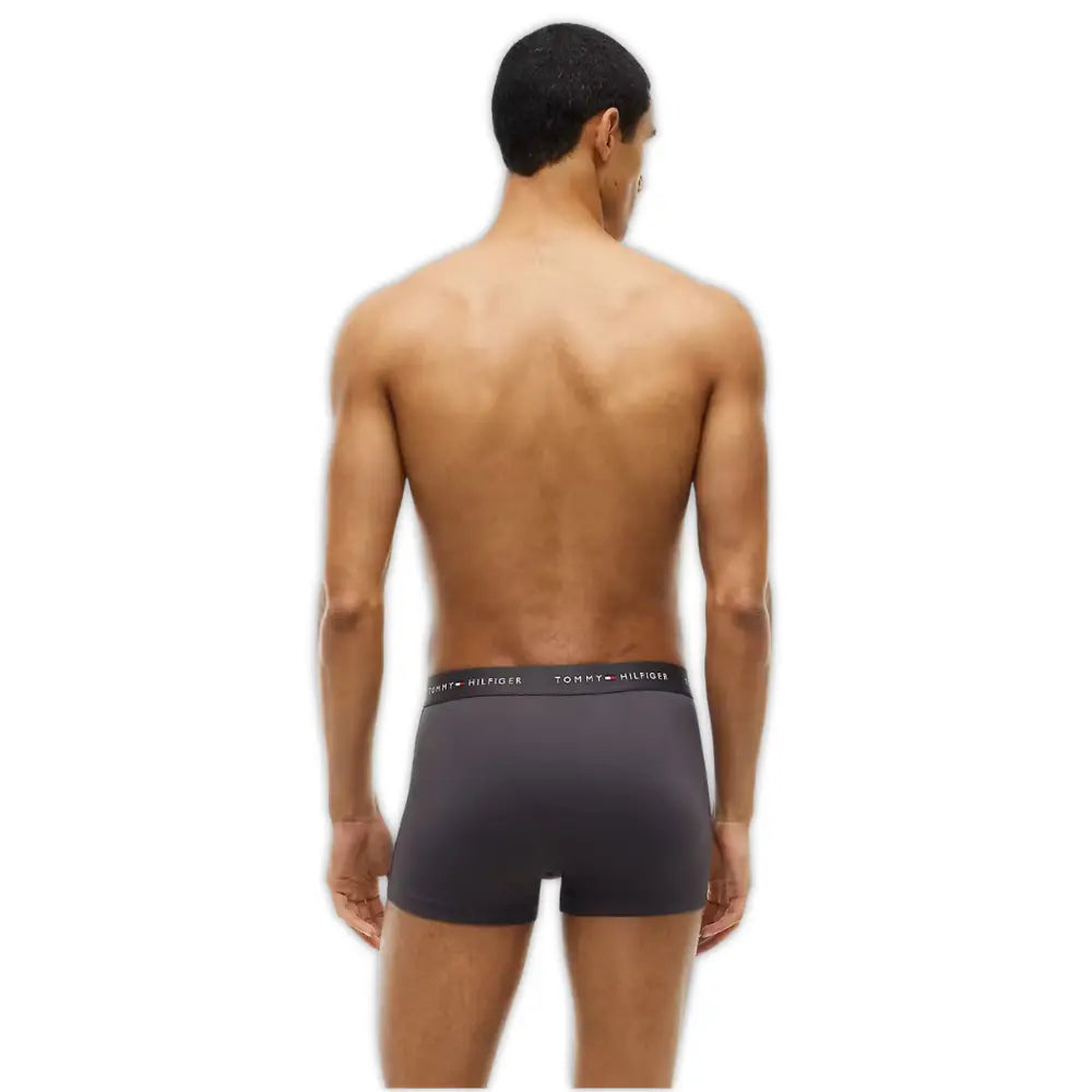 3-Pack Signature Microfibre Boxer Trunks, Black/Olive/Ash