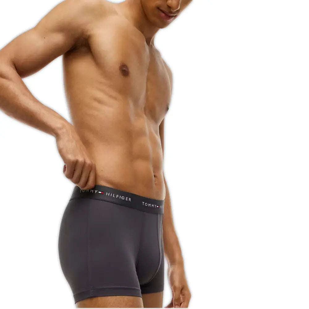 3-Pack Signature Microfibre Boxer Trunks, Black/Olive/Ash