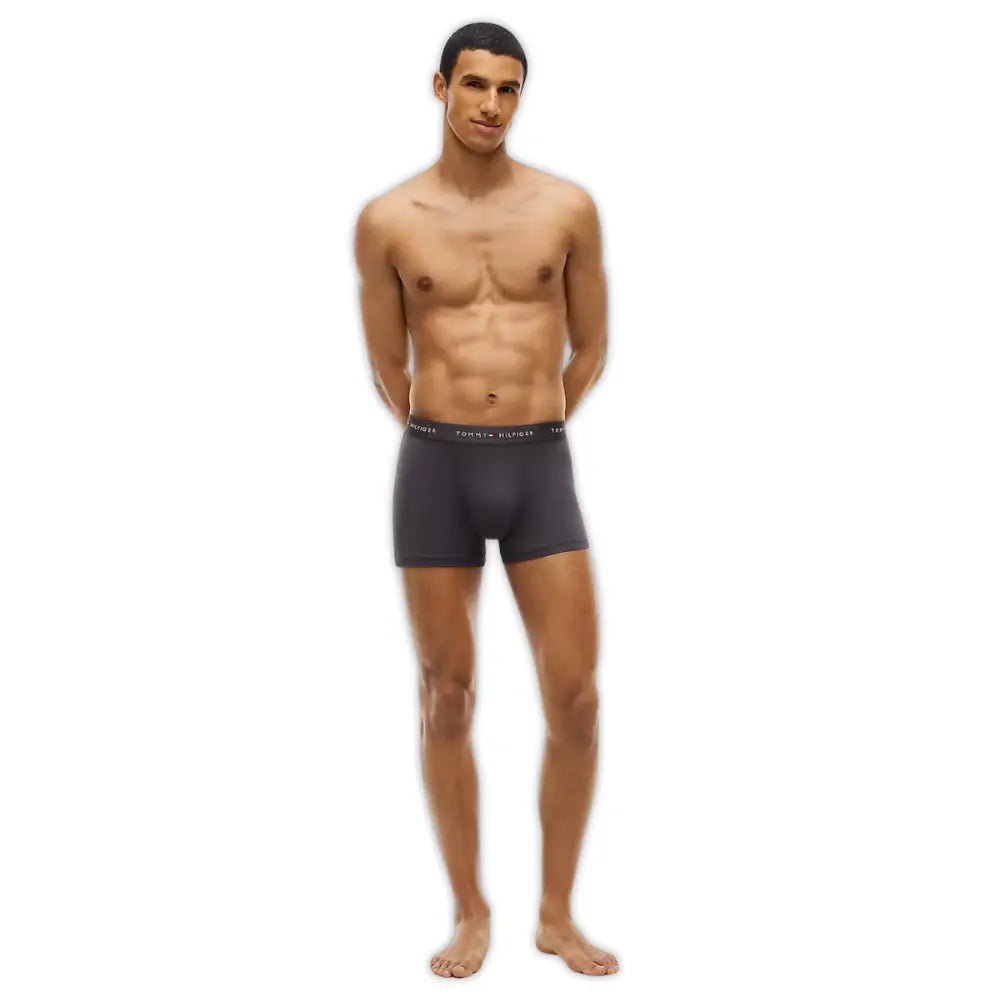 3-Pack Signature Microfibre Boxer Trunks, Black/Olive/Ash