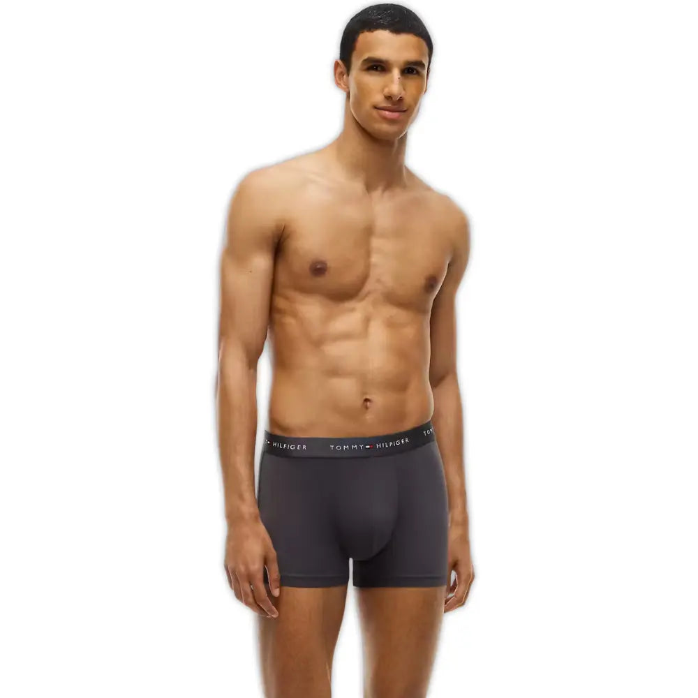 3-Pack Signature Microfibre Boxer Trunks, Black/Olive/Ash