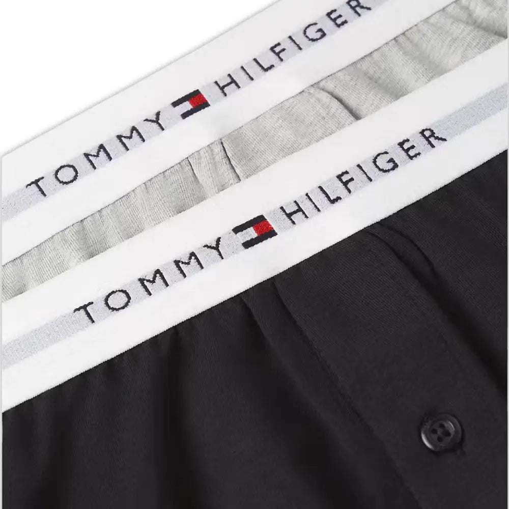 2-Pack Signature Cotton Jersey Boxer Shorts, Black/Grey