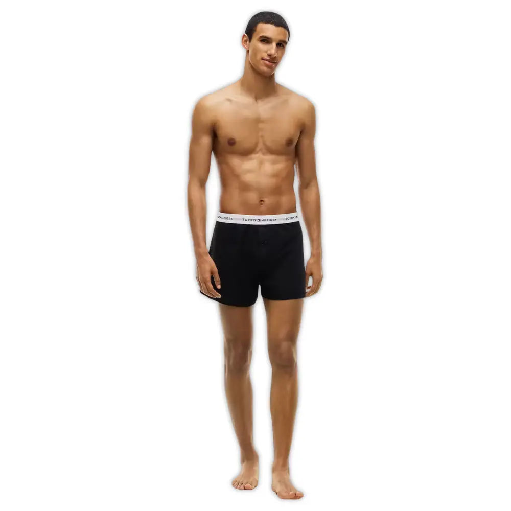 2-Pack Signature Cotton Jersey Boxer Shorts, Black/Grey