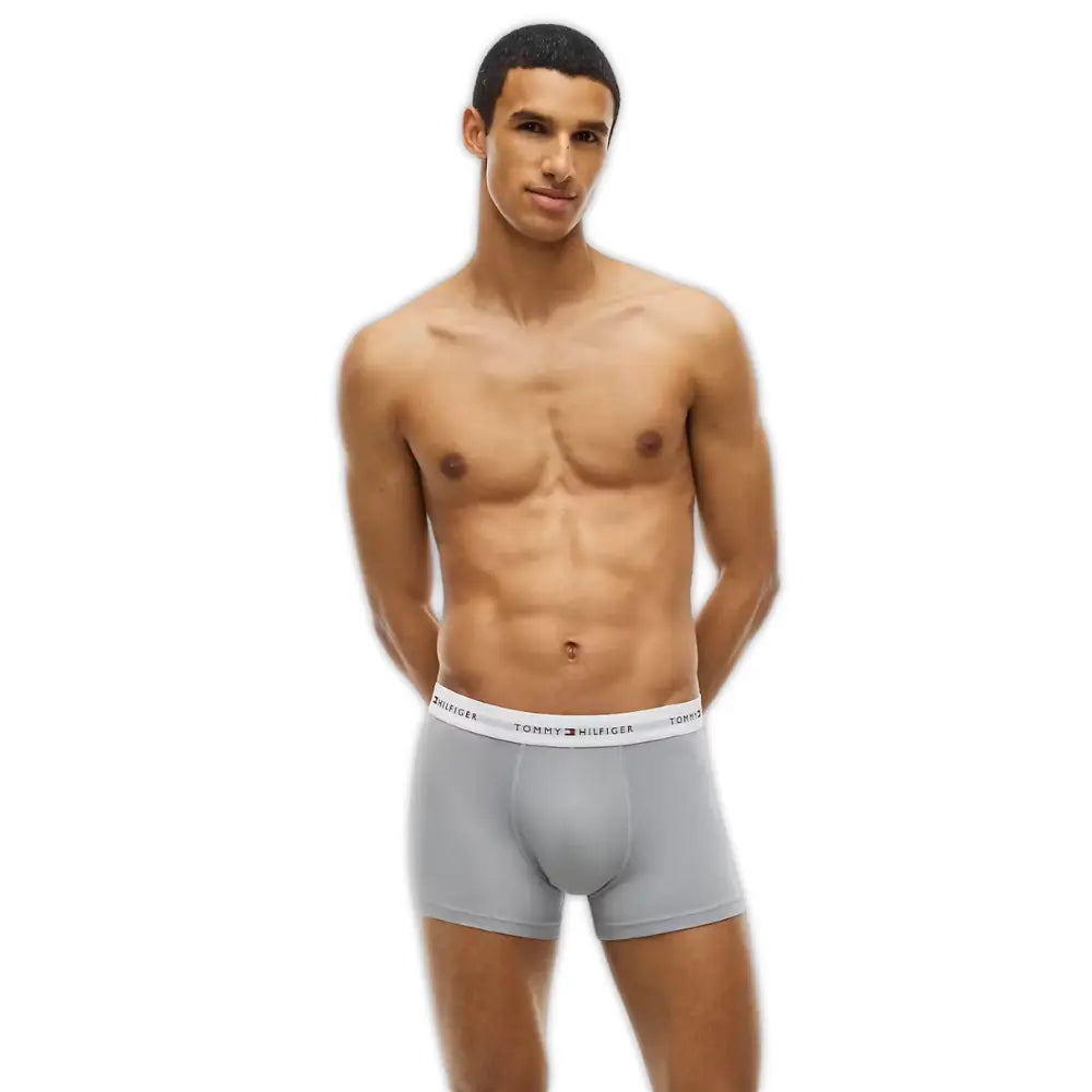 3-Pack Signature Cotton Flash Mesh Boxer Trunks, Navy/Blue/Silver