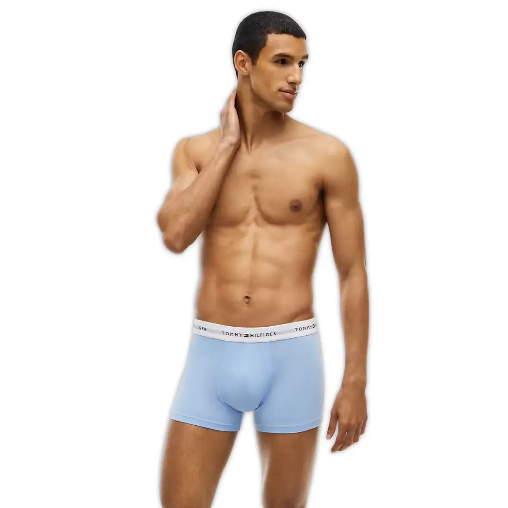 3-Pack Signature Cotton Flash Mesh Boxer Trunks, Navy/Blue/Silver