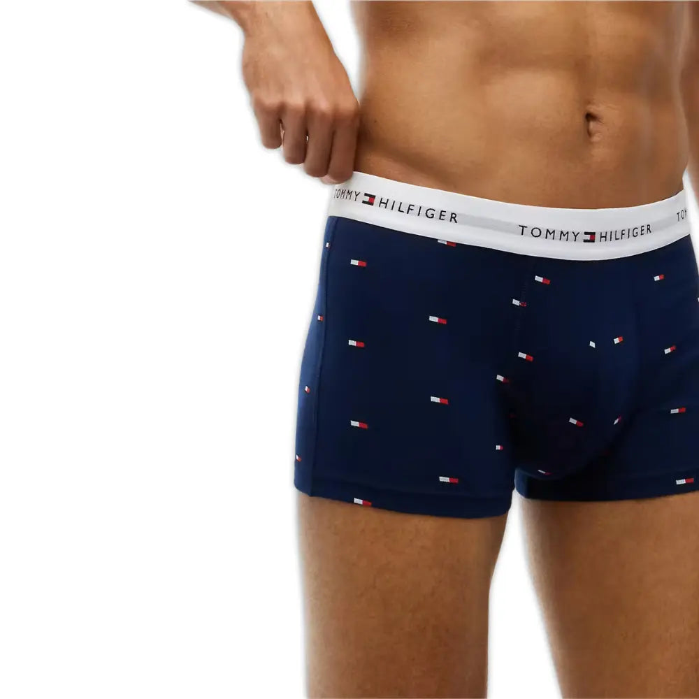 3-Pack Signature Cotton Flash Mesh Boxer Trunks, Navy/Blue/Silver