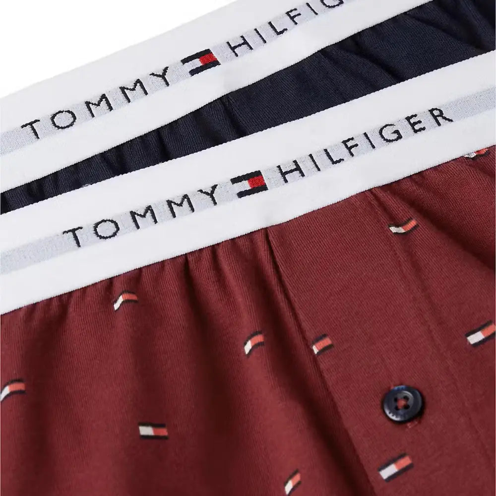2-Pack Flag Print Jersey Boxer Shorts, Burguny/Navy