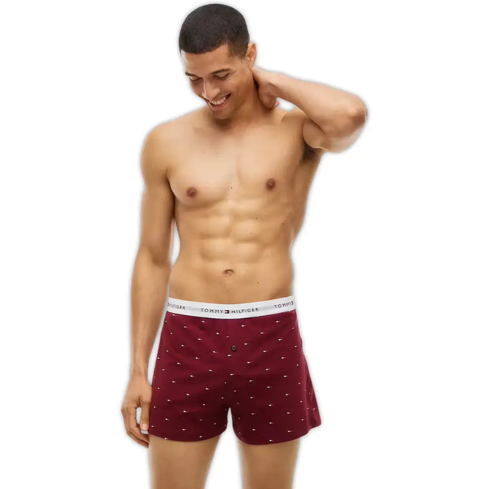 2-Pack Flag Print Jersey Boxer Shorts, Burguny/Navy