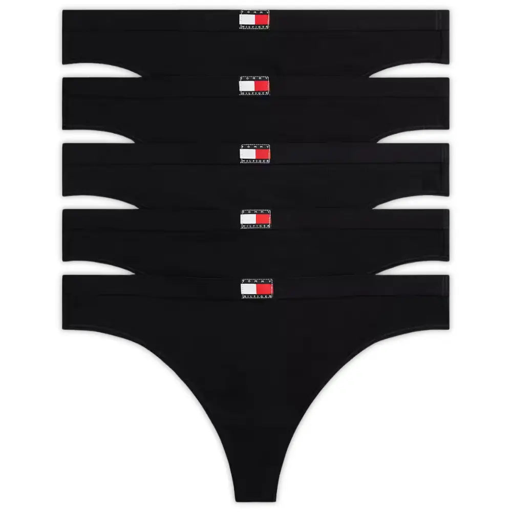 5-Pack TH Essentials Thongs, Black