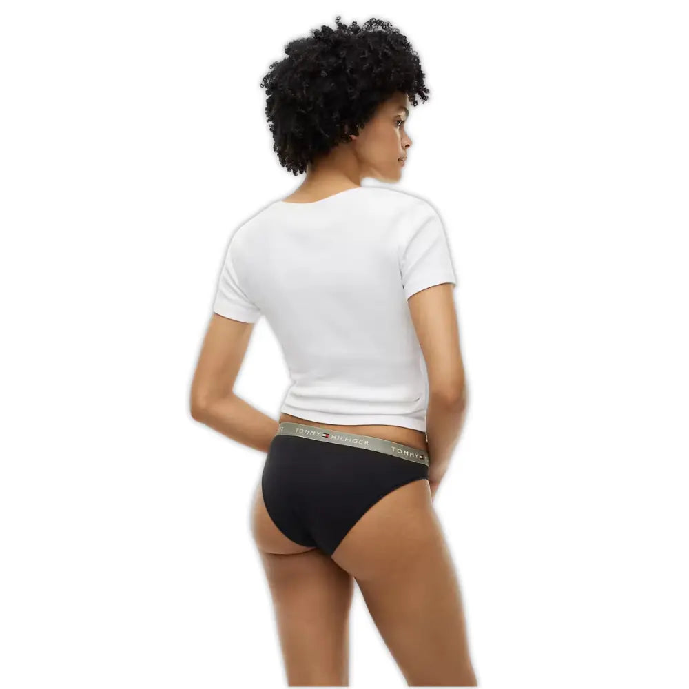 3-Pack TH Cotton Bikini Briefs, Black with red/pink/sage