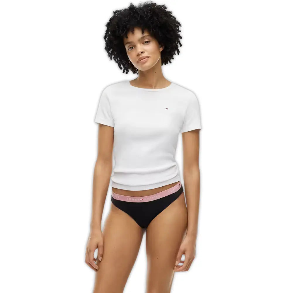 3-Pack TH Cotton Bikini Briefs, Black with red/pink/sage