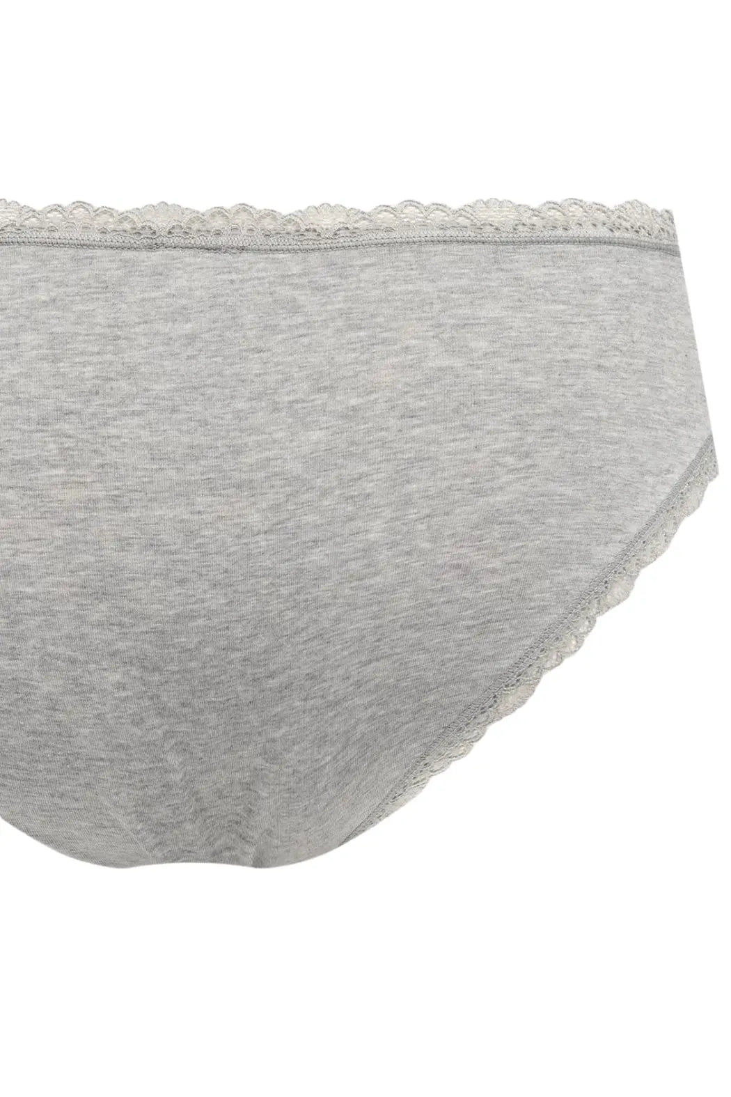 2-Pack Modern Cotton Lace Bikini Briefs, Black / Grey Heather