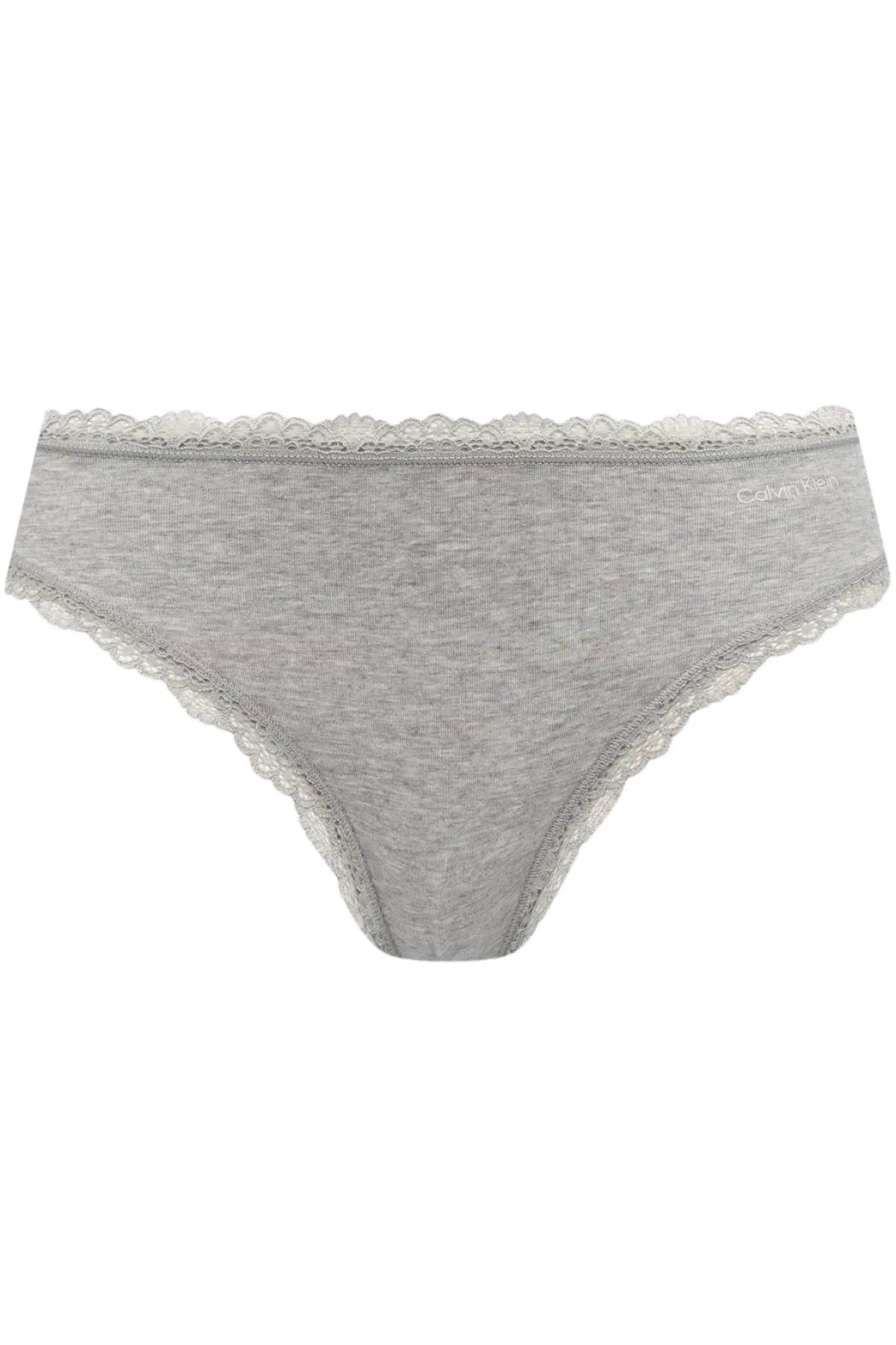 2-Pack Modern Cotton Lace Bikini Briefs, Black / Grey Heather